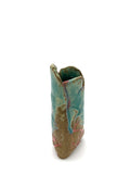 green and pinky vase